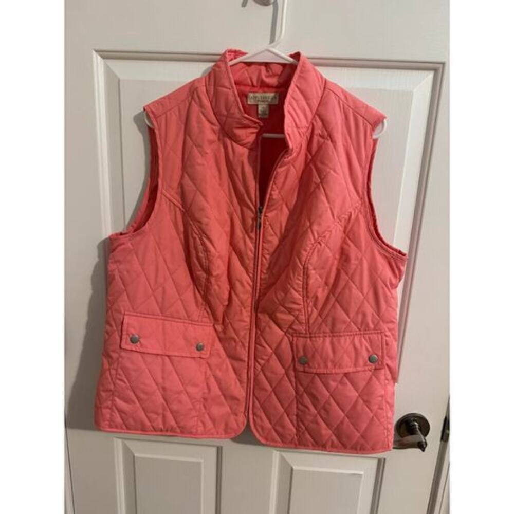 Appleseed’s quilted vest pink pockets plus 1X